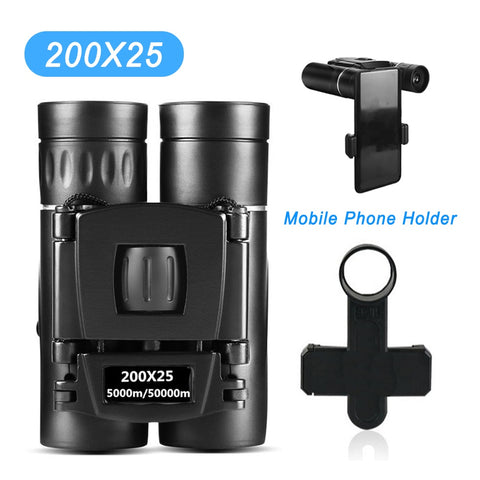 200X25 HD Binoculars; BAK4 Micro Night Vision Binocular Mobile Phone Holder